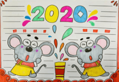 2020鼠年春节手抄报精美图片_幼儿园鼠年春节手抄报